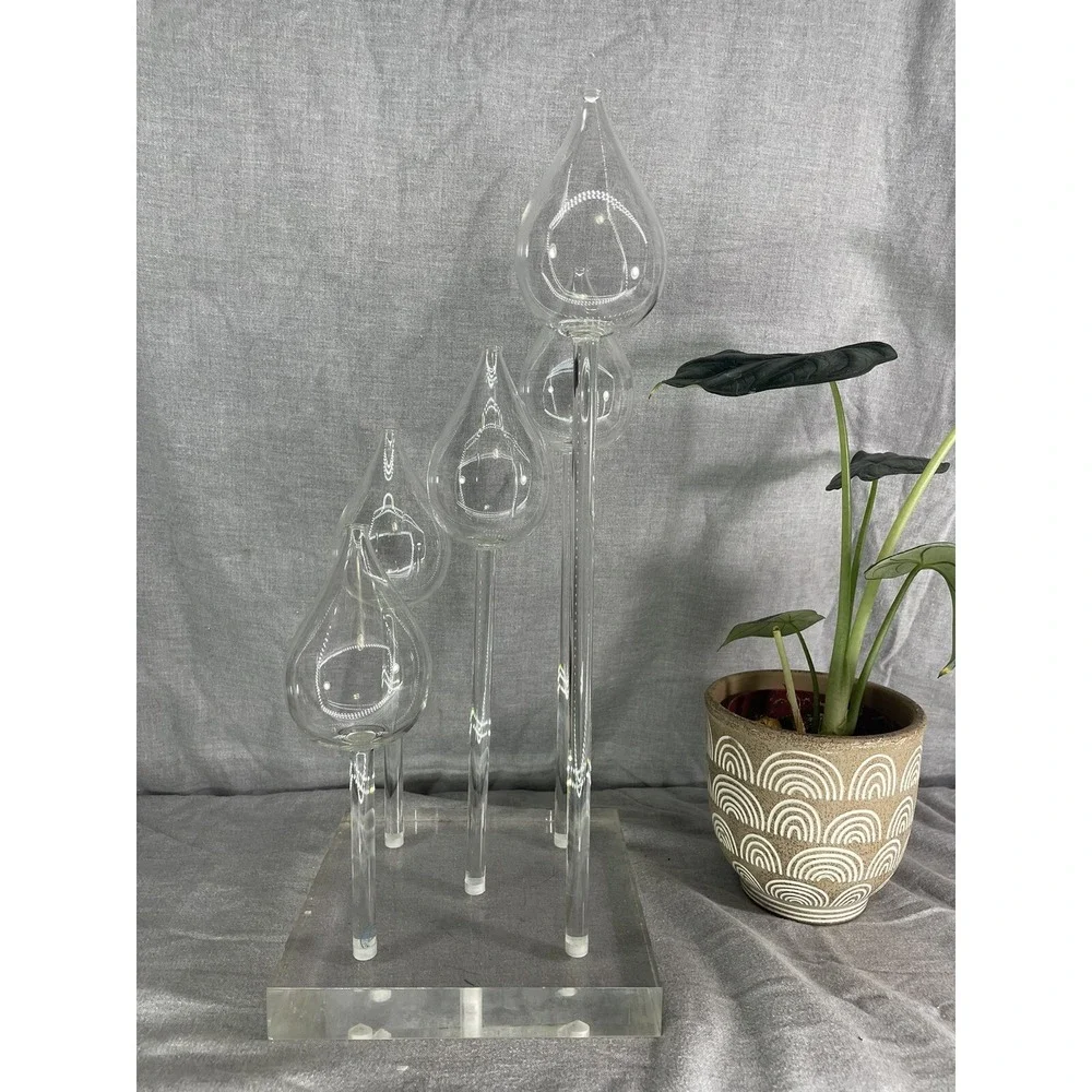Rare 1960 Vintage‎ Belag MCM hand blown glass oil lamp Luci base 5 stems & wicks